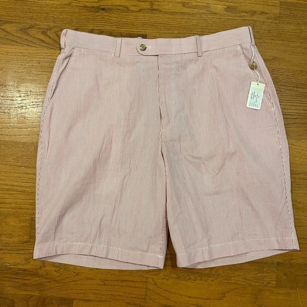 Peter Millar Men’s Red seersucker shorts size 36 NWT